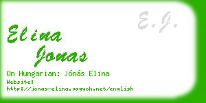 elina jonas business card